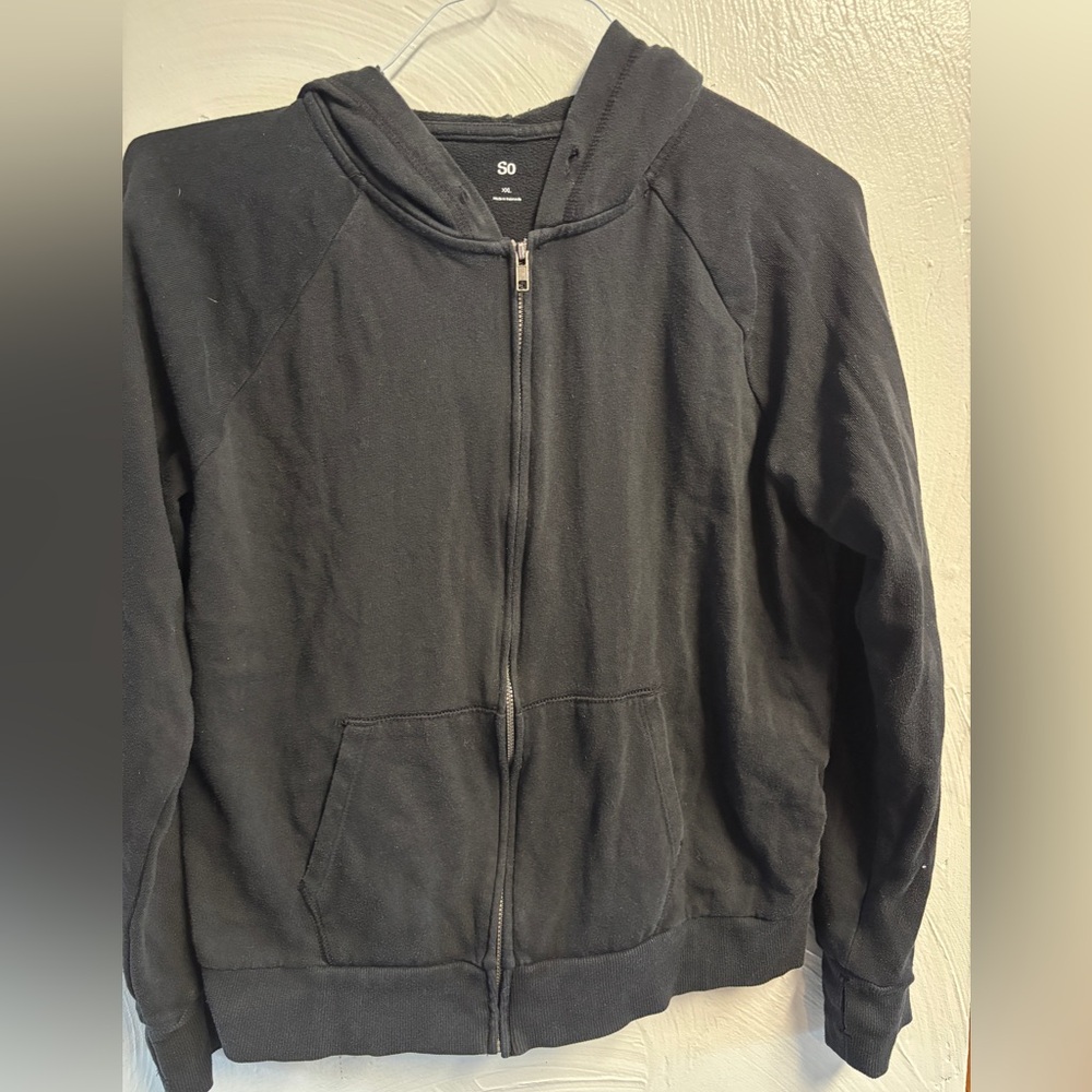 SO  black Zip-Up Sweater